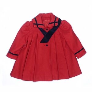 Vintage Rothschild Red 4 wool long winter/holiday coat girl navy blue jacket